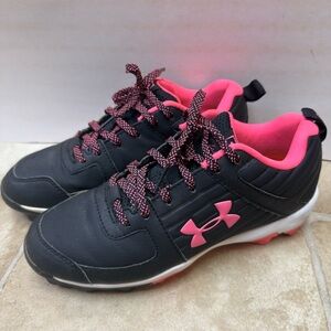 Under Armour Neon Pink and Black Cleats
